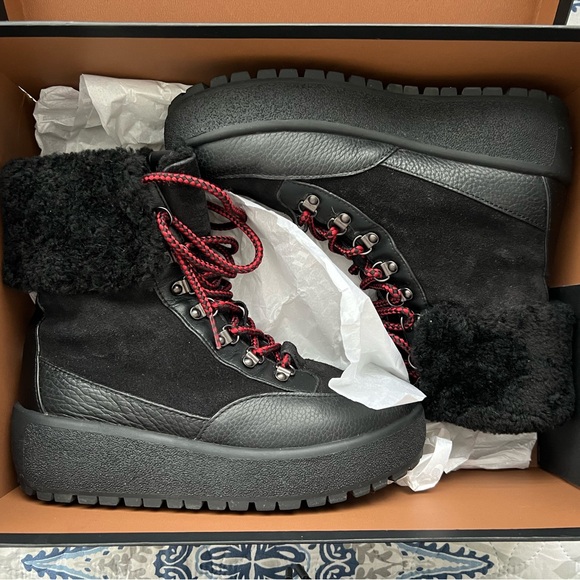 COACH Black Sherpa Midi Boots - Picture 1 of 6